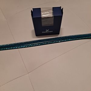 Swarovski Slake 5043496 Light Blue Alcantara Bracelet w/ Mixed Crystals